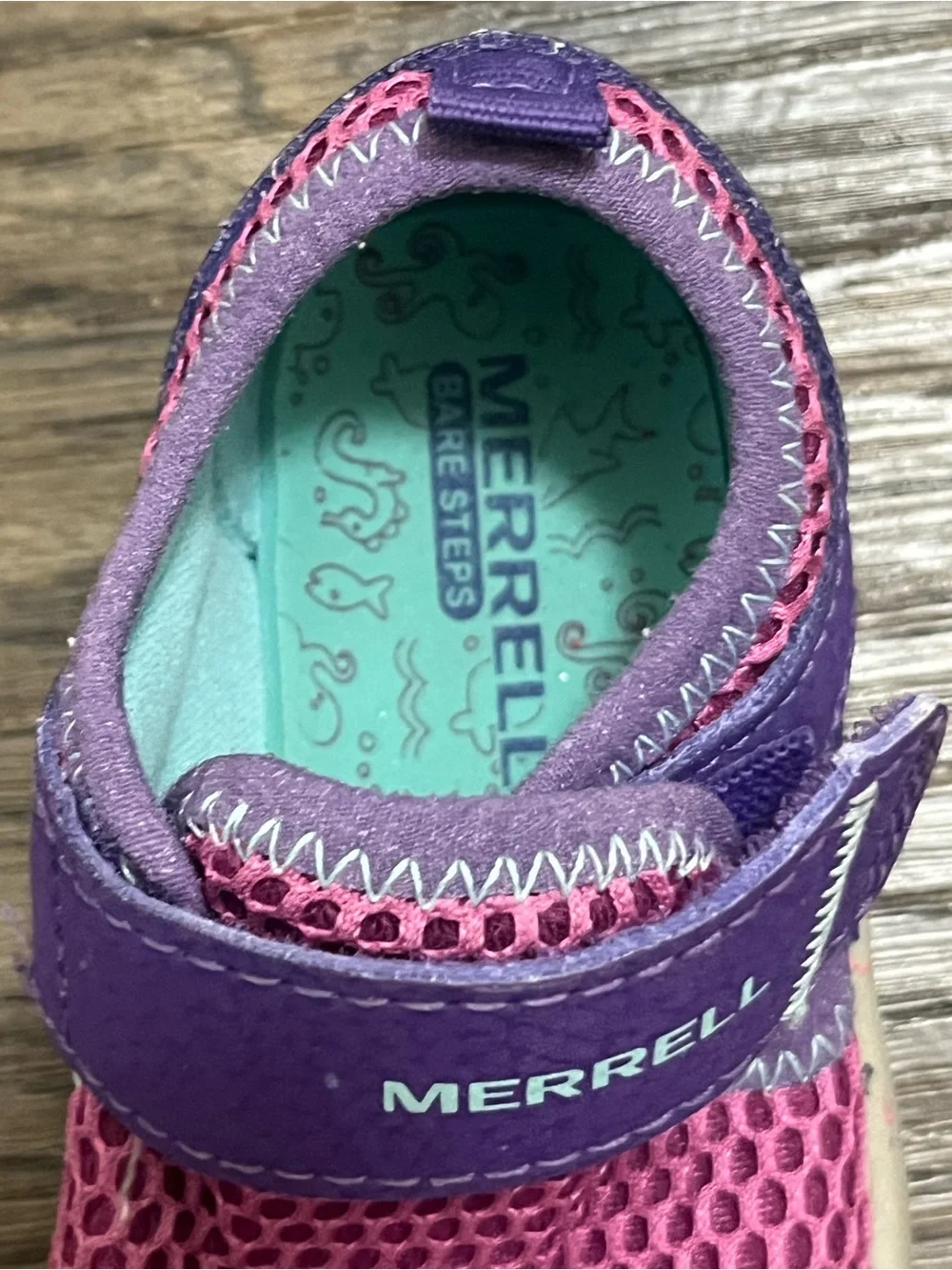 Merrell Kids Pink Mesh Sneakers with Purple Trim